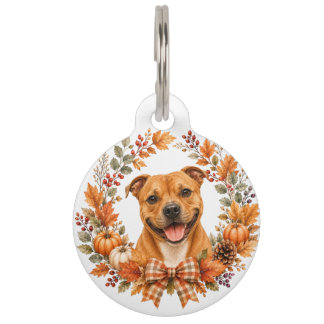 Staffordshire Bull Terrier Autumn Pet Tag