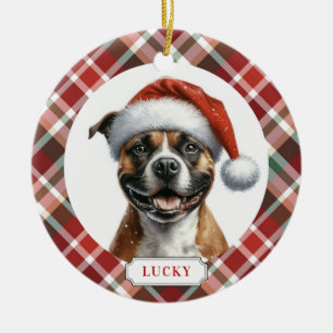Staffordshire Bull Terrier Ceramic Circle Ornament