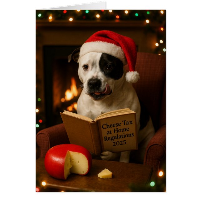 Staffordshire Bull Terrier Christmas card (Front)