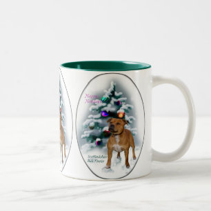 Staffordshire Bull Terrier Christmas Gifts Two-Tone Coffee Mug