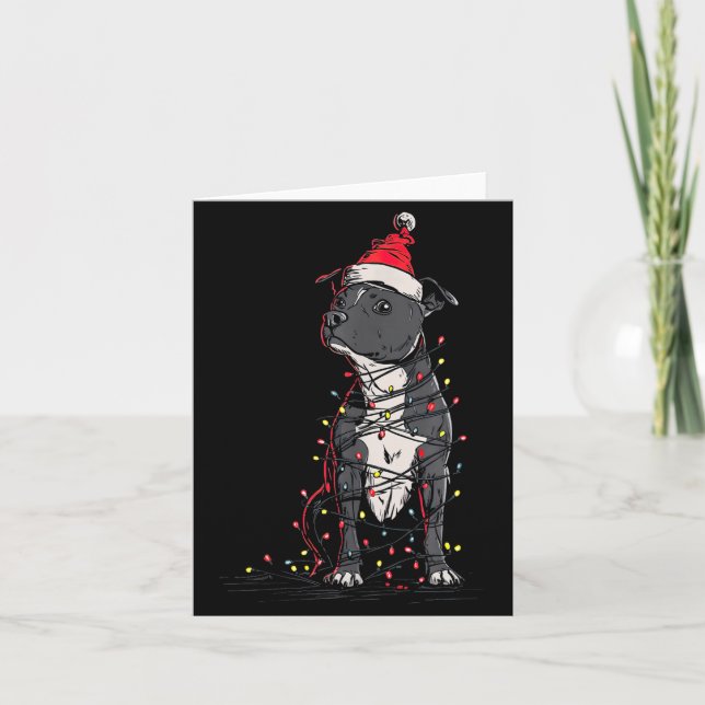 Staffordshire Bull Terrier Christmas Graphics Dog  Card (Front)