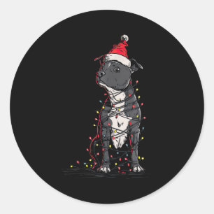 Staffordshire Bull Terrier Christmas Graphics Dog  Classic Round Sticker