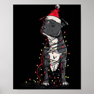 Staffordshire Bull Terrier Christmas Graphics Dog Poster