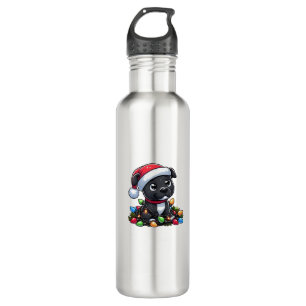 Staffordshire Bull Terrier Christmas Lights Dog Fu 710 Ml Water Bottle