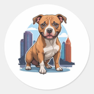 Staffordshire Bull Terrier Classic Round Sticker