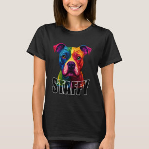 Staffordshire Bull Terrier Colourful Staffy Dog Fa T-Shirt