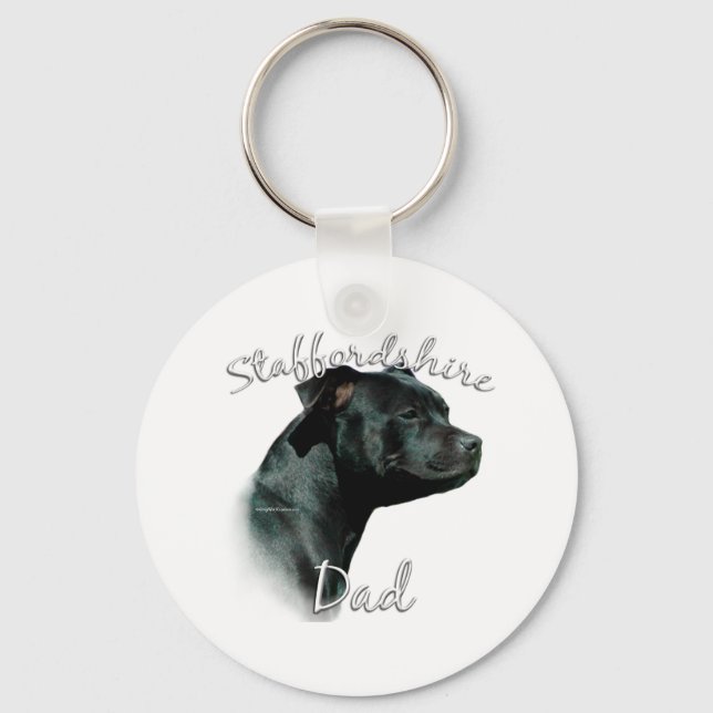 Staffordshire Bull Terrier Dad 2 Key Ring (Front)
