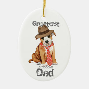 Staffordshire Bull Terrier Dad Ceramic Ornament