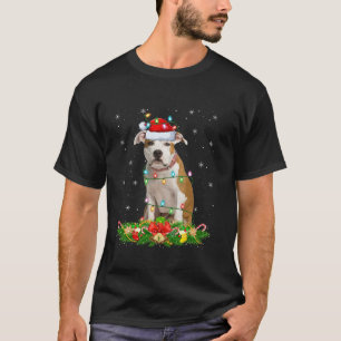 Staffordshire Bull Terrier Dog Christmas Lights Sa T-Shirt