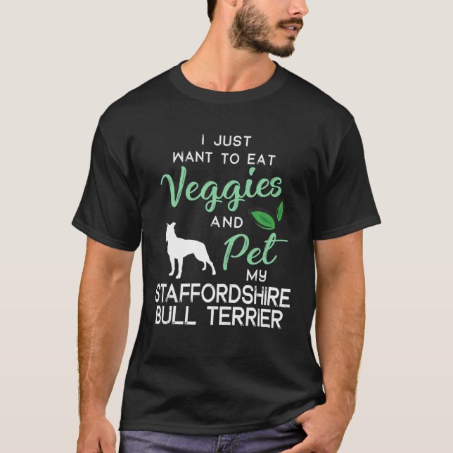 Staffordshire Bull Terrier Dog Cigar Lover Birthda T-Shirt (Front)