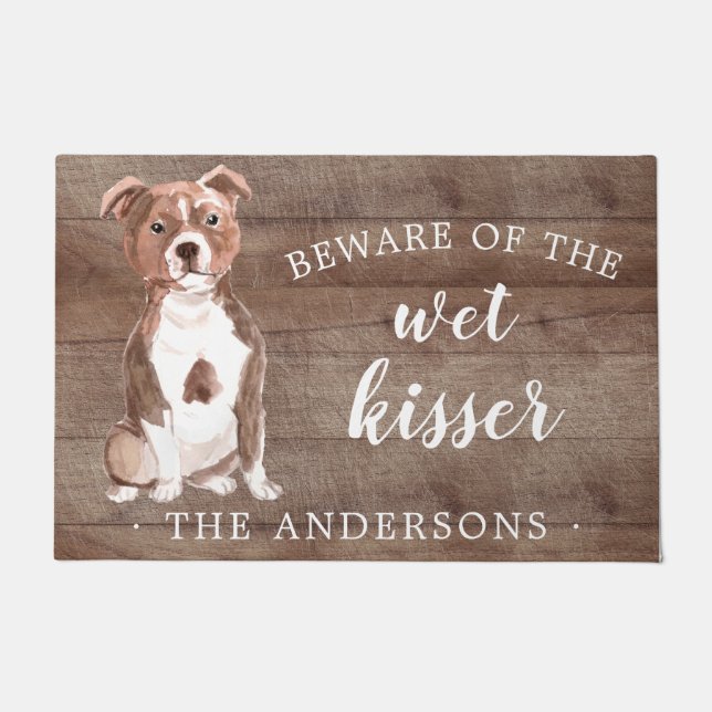 Staffordshire Bull Terrier Dog Door Mat (Front)