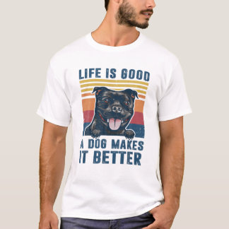 Staffordshire Bull Terrier Dog Gifts Funny Dog Dad T-Shirt