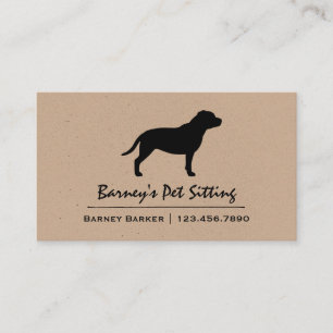 Staffordshire Bull Terrier Dog Silhouette Business Card