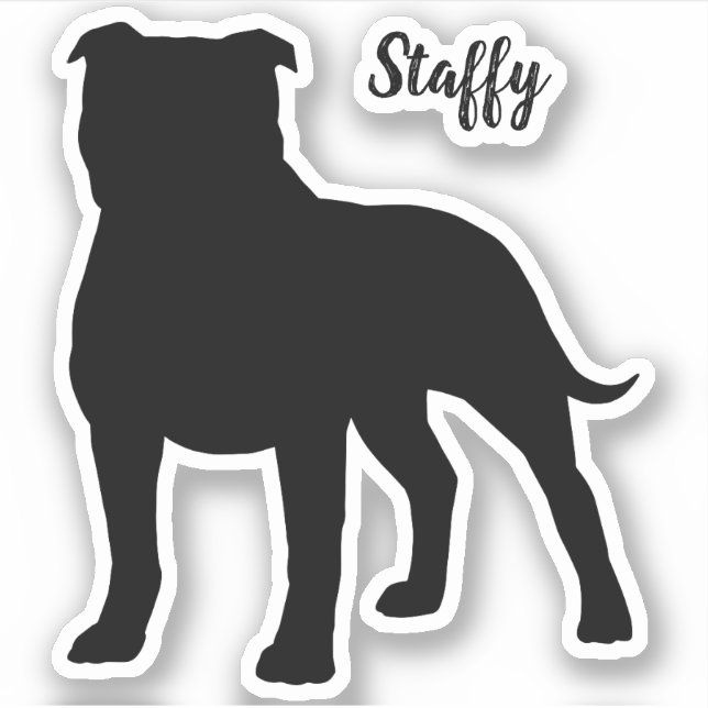 Staffordshire Bull Terrier Dog Silhouette Sticker (Front)