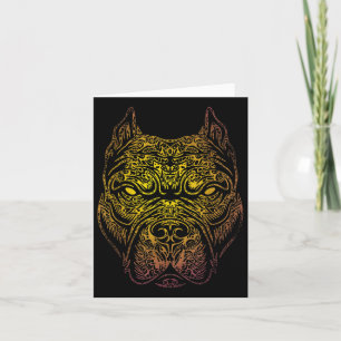 Staffordshire Bull Terrier Dog Tribal Tattoo Card
