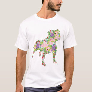 Staffordshire Bull Terrier Floral T-Shirt