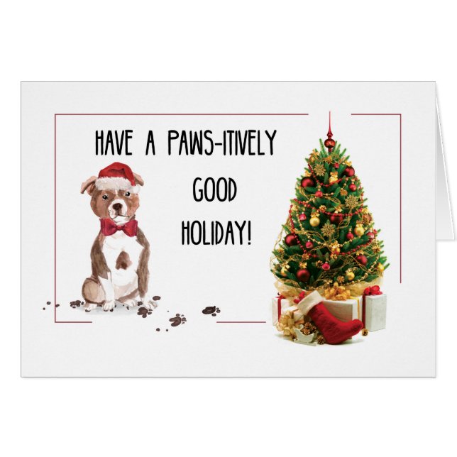 Staffordshire Bull Terrier Funny Christmas Dog (Front Horizontal)