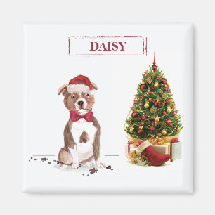 Staffordshire Bull Terrier Funny Christmas Dog Magnet