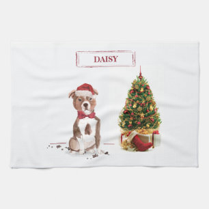 Staffordshire Bull Terrier Funny Christmas Dog Tea Towel