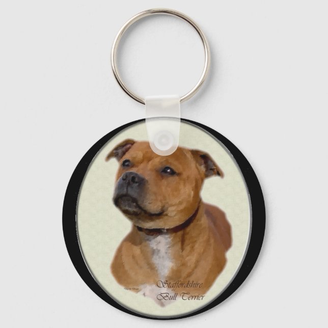 Staffordshire Bull Terrier Gifts Key Ring (Front)
