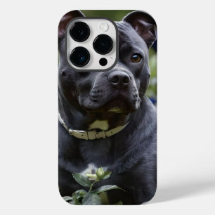 Staffordshire Bull Terrier In Blue Rose Garden, Case-Mate iPhone 14 Pro Case