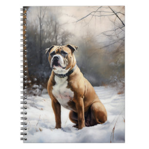 Staffordshire Bull Terrier Let It Snow Christmas Notebook