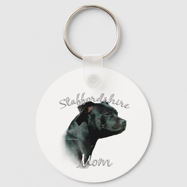 Staffordshire Bull Terrier Mum 2 Key Ring (Front)