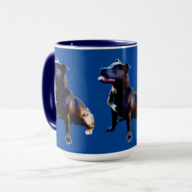 Staffordshire Bull Terrier Painted,  Coffee Mug (Front Left)