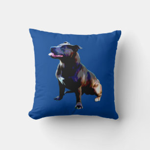 Staffordshire Bull Terrier Painted, Cushion