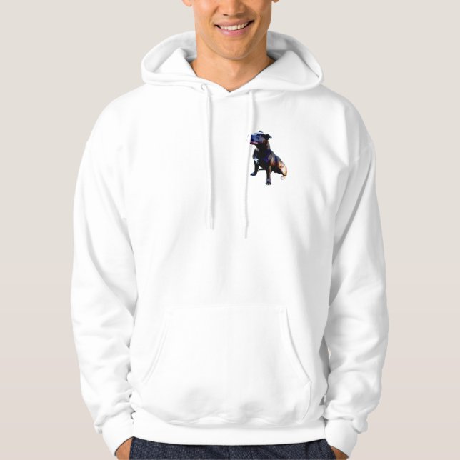 Staffordshire Bull Terrier Painted, Mens Hoodie (Front)