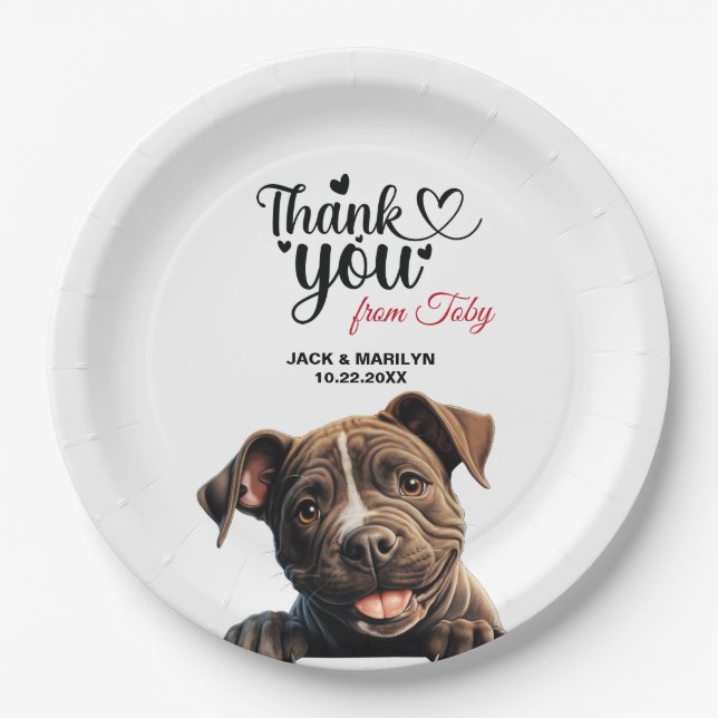 Staffordshire Bull Terrier Paper Plate (Front)