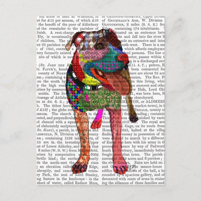 Staffordshire Bull Terrier - Patchwork Postcard (Front)