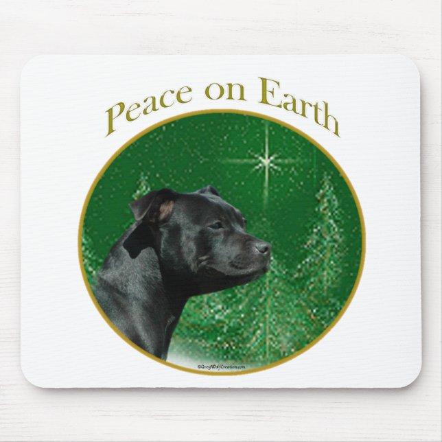 Staffordshire Bull Terrier Peace Mouse Mat (Front)
