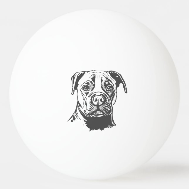 Staffordshire Bull Terrier Ping Pong Ball (Front)