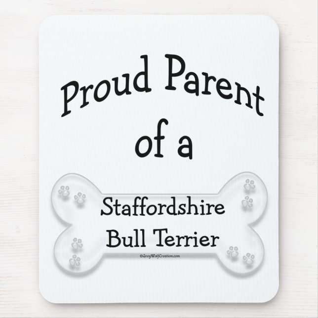 Staffordshire Bull Terrier Proud Parent Mouse Mat (Front)
