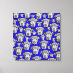 Staffordshire Bull Terrier Puppy Pattern, Canvas Print