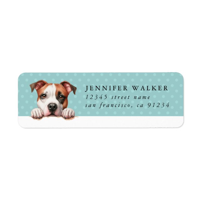 Staffordshire Bull Terrier Return Address Labels (Front)