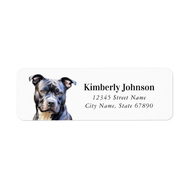 Staffordshire Bull Terrier Return Address Labels (Front)
