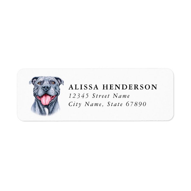 Staffordshire Bull Terrier Return Address Labels (Front)