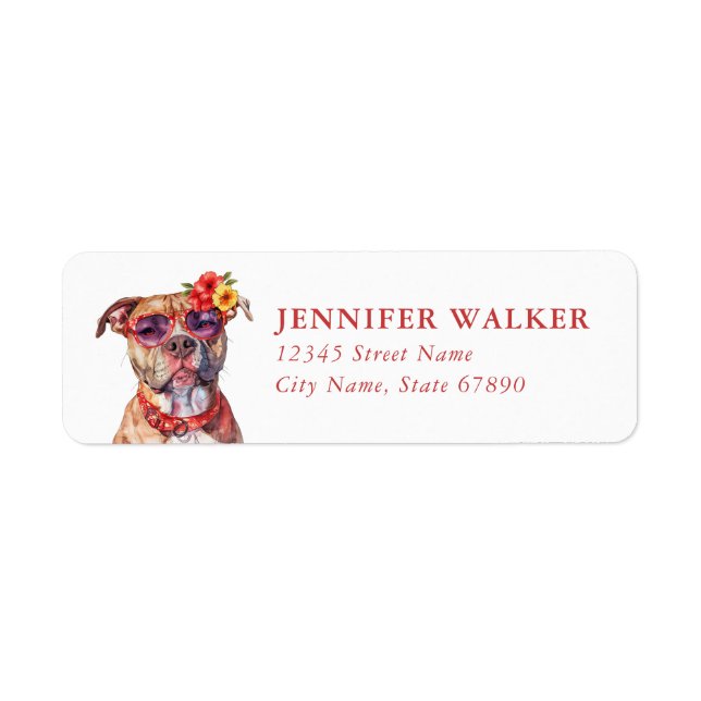 Staffordshire Bull Terrier Return Address Labels (Front)