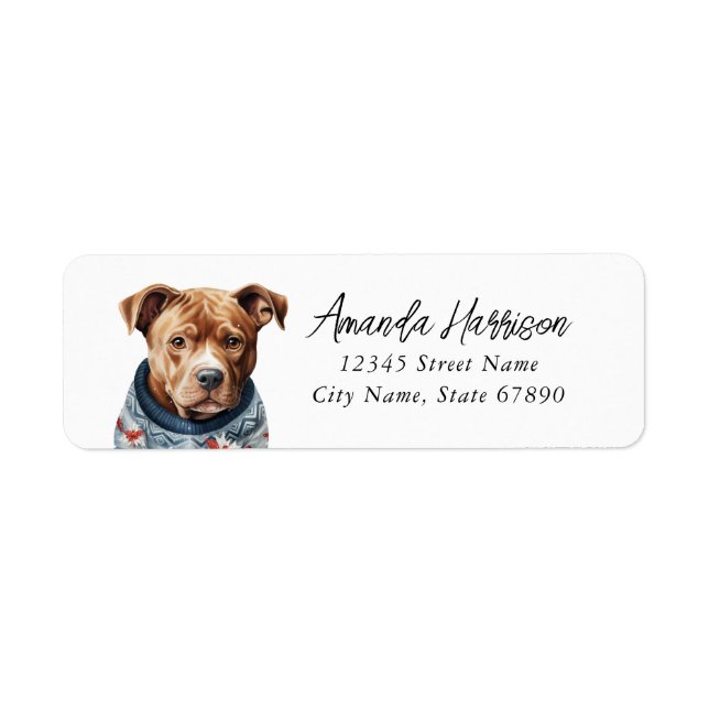 Staffordshire Bull Terrier Return Address Labels (Front)