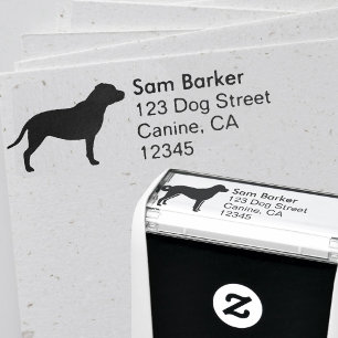 Staffordshire Bull Terrier Return Address Self-inking Stamp