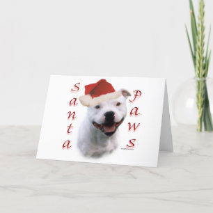 Staffordshire Bull Terrier Santa Paws Holiday Card