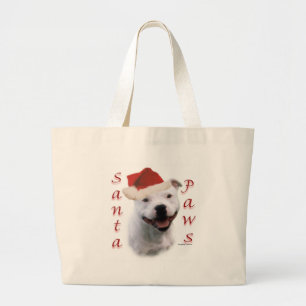Staffordshire Bull Terrier Santa Paws Large Tote Bag