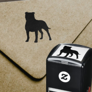 Staffordshire Bull Terrier Silhouette Self-inking Stamp