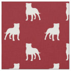 Staffordshire Bull Terrier Silhouettes Pattern Red