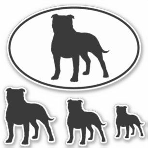 Staffordshire Bull Terrier Silhouettes Sticker Set