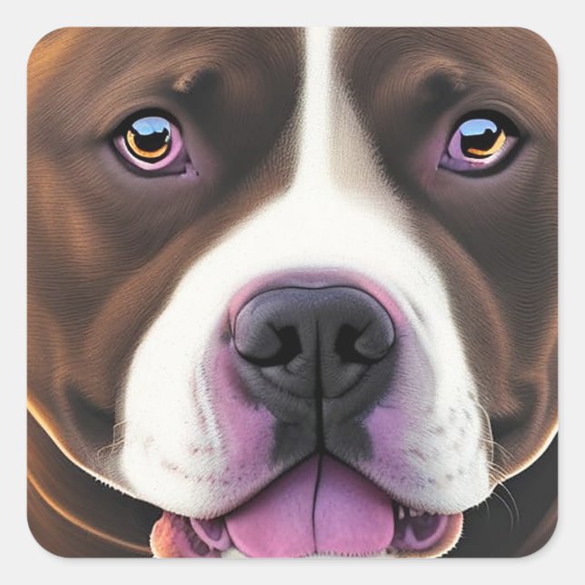 Staffordshire Bull Terrier Square Sticker (Front)