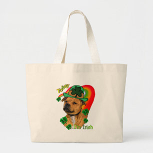 Staffordshire Bull Terrier St Patricks Large Tote Bag