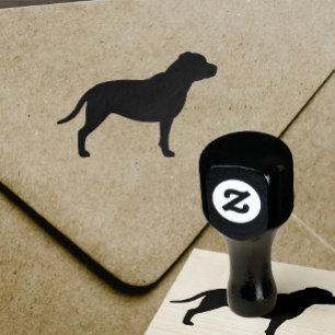 Staffordshire Bull Terrier Staffy Dog Silhouette Rubber Stamp